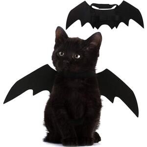 Cat Bat Wings Costume Halloween Pet Cosplay Outfit for Cats Dogs Party Dress